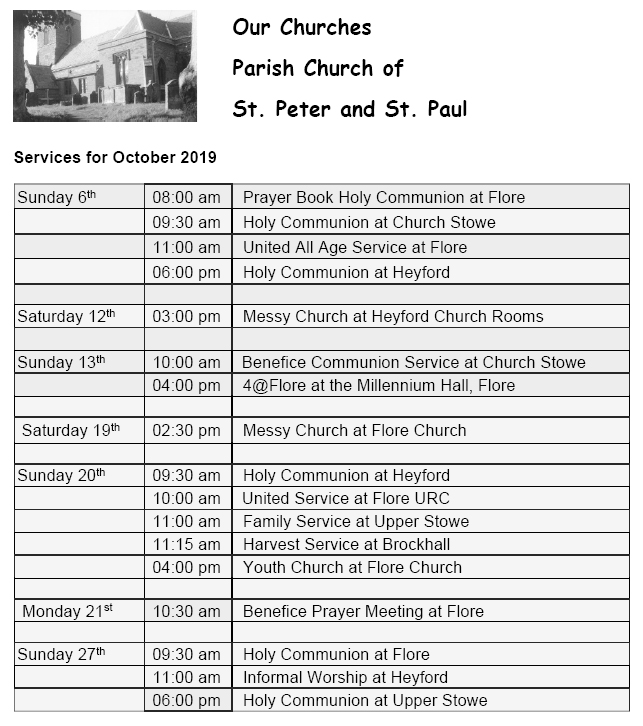NetherHeyfordChurchServicesOctober2019