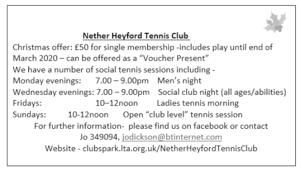 NetherHeyfordTennisClubDecember2019