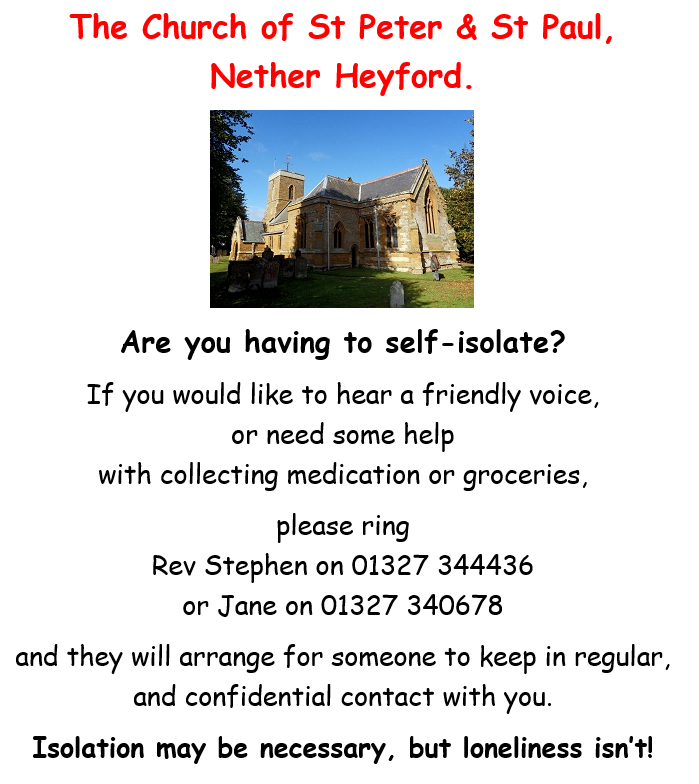 NetherHeyfordParishChurchIsolationApril2020